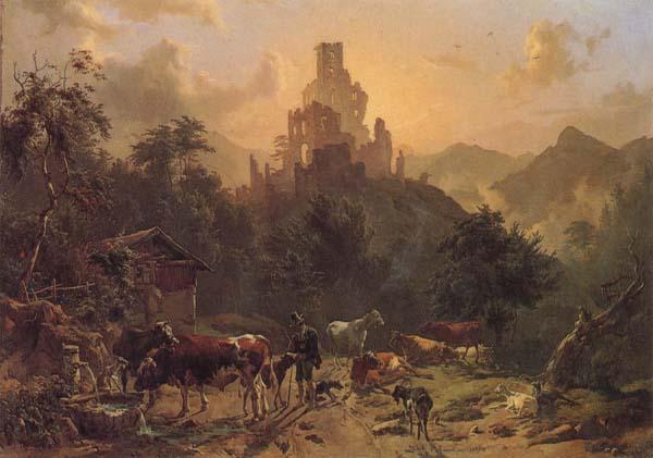 Johann Nepomuk Rauch Landscape with Ruins